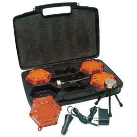 AERVOE LED Super Road Flare Kit (4-Pack w/ Charging Case)